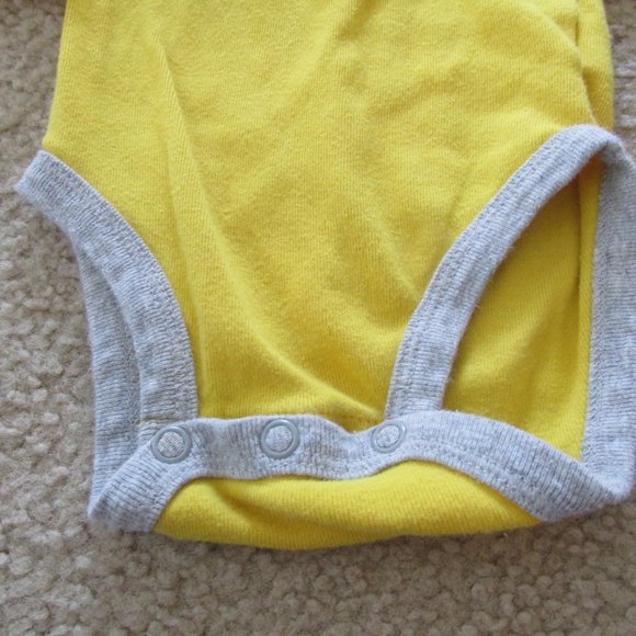 Carters Just One You Bodysuit Boys 3M Yellow Gray Long Sleeve Football‎ Sports - Picture 4 of 4